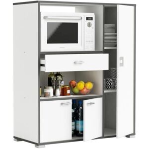 Mueble auxiliar de cocina blanco con estantes regulables - Cocina Mueble auxiliar de cocina blanco con estantes regulables - Cocina