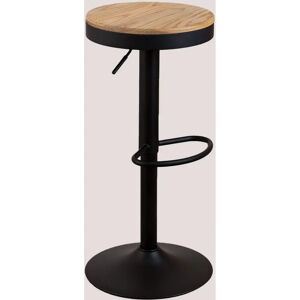 Tabouret réglable en acier et bois d'orme naturel - Style industriel - Publicité Tabouret réglable en acier et bois d'orme naturel - Style industriel - Publicité