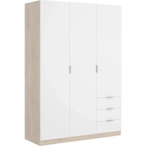 Mobimarket Armoire Essen - 3 Portes, 3 Tiroirs, Blanc/Naturel - Armoire - Publicité Mobimarket Armoire Essen - 3 Portes, 3 Tiroirs, Blanc/Naturel - Armoire - Publicité