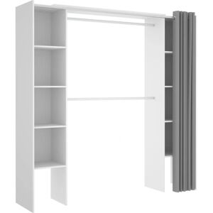 Vente Unique Armoire Dorian Extensible Blanc et Gris - Publicité Vente Unique Armoire Dorian Extensible Blanc et Gris - Publicité