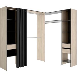 DEKIT Armario de esquina - Ajustable y reversible - Natural / Grafito DEKIT Armario de esquina - Ajustable y reversible - Natural / Grafito