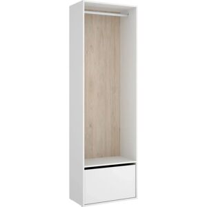 Dekit - Armario vestidor con zapatero y trasera reversible - 205x60x45cm - Blanco/Natural Dekit - Armario vestidor con zapatero y trasera reversible - 205x60x45cm - Blanco/Natural