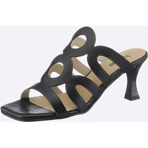 HEINE Damen schwarze Leder Pantolette - Schuhe HEINE Damen schwarze Leder Pantolette - Schuhe