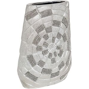 Romimex Silver Ceramic Flower Vase - Flower Vase Romimex Silver Ceramic Flower Vase - Flower Vase