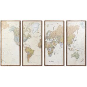 FIJALO Model CU165234 - Set van 4 Lijsten - Hout Wereldkaart 200x3,5x120cm FIJALO Model CU165234 - Set van 4 Lijsten - Hout Wereldkaart 200x3,5x120cm