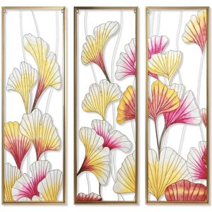Fijalo - Conjunto de Decoración de Pared 3 Metal 122X3X122 Hojas Fijalo - Conjunto de Decoración de Pared 3 Metal 122X3X122 Hojas