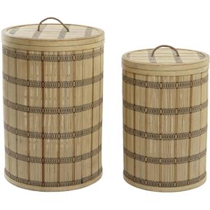 Fijalo - Set di 2 ceste in bambù 40x40x63 con coperchio - Set di ceste Fijalo - Set di 2 ceste in bambù 40x40x63 con coperchio - Set di ceste