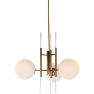 Fijalo - Lampada da Soffitto in Metallo e Cristallo - 64x64x64 cm - Oro Fijalo - Lampada da Soffitto in Metallo e Cristallo - 64x64x64 cm - Oro