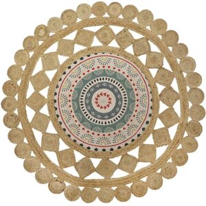 Alfombra de Yute y Algodón Fijalo - 150x150cm - Acabado Natural Alfombra de Yute y Algodón Fijalo - 150x150cm - Acabado Natural