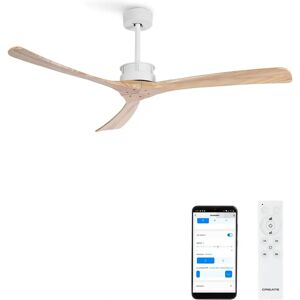Create - Ventilador de Techo DC 40W XL Blanco y Madera Natural - Silencioso, 6 Velocidades, WiFi Create - Ventilador de Techo DC 40W XL Blanco y Madera Natural - Silencioso, 6 Velocidades, WiFi