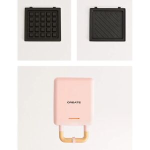 Create Pierre 2 en 1 Compact - Rose - Gaufrier et Grille-pain à Sandwich - Publicité Create Pierre 2 en 1 Compact - Rose - Gaufrier et Grille-pain à Sandwich - Publicité