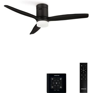 Create Windcalm Dc - Ventilador de Techo Silencioso 40W Ø132cm, Negro, Luz, Control de Pared Create Windcalm Dc - Ventilador de Techo Silencioso 40W Ø132cm, Negro, Luz, Control de Pared