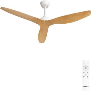 CREATE Ventilador de techo Blanco 40W - Ø132 cm, 6 velocidades - Silencioso, Luz opcional CREATE Ventilador de techo Blanco 40W - Ø132 cm, 6 velocidades - Silencioso, Luz opcional