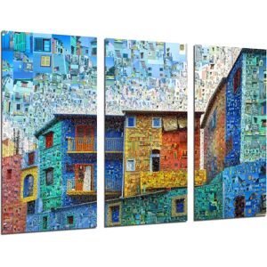 DKORARTE Buenos Aires Arte de Parede - Impressão em madeira em 3 partes - 97x62cm DKORARTE Buenos Aires Arte de Parede - Impressão em madeira em 3 partes - 97x62cm