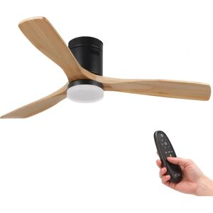 Iluminashop Ventilador de Techo LED 58W Madera Natural Negro - Ventilador Iluminashop Ventilador de Techo LED 58W Madera Natural Negro - Ventilador