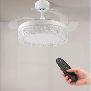 Ventilador de Techo LED Blanco 36W DC Ultra Silencioso con Mando y Palas Retráctiles Ventilador de Techo LED Blanco 36W DC Ultra Silencioso con Mando y Palas Retráctiles