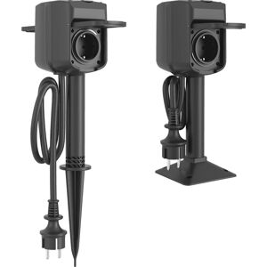 Prise Extérieure Intelligente Double WOOX R6079 - IP44 Noir - Publicité Prise Extérieure Intelligente Double WOOX R6079 - IP44 Noir - Publicité