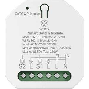 WOOX R7279 Smartbryter - 2-Gang WiFi Steuerung - Weiß WOOX R7279 Smartbryter - 2-Gang WiFi Steuerung - Weiß