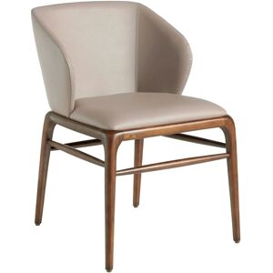 Angel Cerdá Walnut Wood Frame Faux Leather Chair - Dining Room Angel Cerdá Walnut Wood Frame Faux Leather Chair - Dining Room