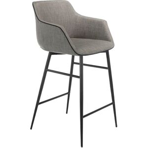 Angel Cerdá Modern Gray Fabric Bar Stool - Kitchen & Restaurant Chair Angel Cerdá Modern Gray Fabric Bar Stool - Kitchen & Restaurant Chair