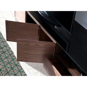 Meuble TV Noyer et Verre Noir Angel Cerdá - Design Moderne - Publicité Meuble TV Noyer et Verre Noir Angel Cerdá - Design Moderne - Publicité
