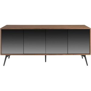Angel Cerdá Walnut Sideboard with Black Mirror Glass Doors - Sideboard Angel Cerdá Walnut Sideboard with Black Mirror Glass Doors - Sideboard