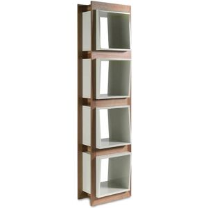 Angel Cerdá Walnut Cube Shelf - Modern MDF Storage - 50x41x200cm Angel Cerdá Walnut Cube Shelf - Modern MDF Storage - 50x41x200cm