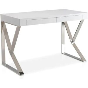 Angel Cerdá White Office Desk - Rectangular MDF Steel - 120x61x76cm Angel Cerdá White Office Desk - Rectangular MDF Steel - 120x61x76cm