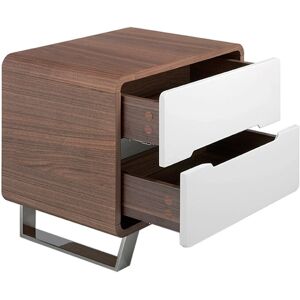 Angel Cerdá Walnut & White Nightstand - Nightstand - Modern, Minimalist Angel Cerdá Walnut & White Nightstand - Nightstand - Modern, Minimalist