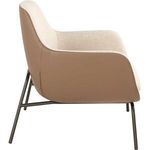 Fauteuil Moderne Angel Cerdá - Crème - Tissu & Simili Cuir - Publicité Fauteuil Moderne Angel Cerdá - Crème - Tissu & Simili Cuir - Publicité