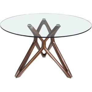 Table ronde en verre et bois Angel Cerdá - Table à manger - Publicité Table ronde en verre et bois Angel Cerdá - Table à manger - Publicité