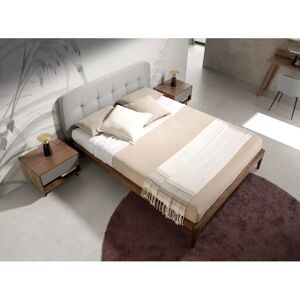 Angel Cerdá Gray Fabric Bed - Modern Style - 172x217x98 Angel Cerdá Gray Fabric Bed - Modern Style - 172x217x98