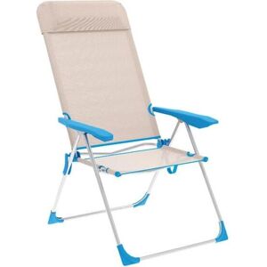 Marbueno Folding Chair - Aluminium, 5 Positions, Blue Beige Marbueno Folding Chair - Aluminium, 5 Positions, Blue Beige