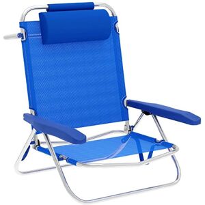 Chaise Pliable Marbueno Bleue - 5 Positions, Aluminium, 61x82x68 cm - Publicité Chaise Pliable Marbueno Bleue - 5 Positions, Aluminium, 61x82x68 cm - Publicité