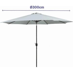 Sombrilla Blanca Marbueno Ø 300 cm 8 Varillas - Jardín y Piscina Sombrilla Blanca Marbueno Ø 300 cm 8 Varillas - Jardín y Piscina