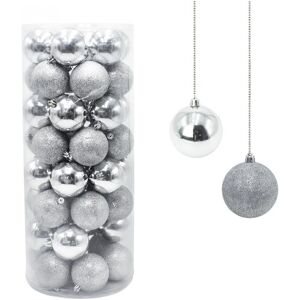 MediaWaveStore 48 Boules de Noël Argentées - 7cm - Brillantes & Glitter - Décorations de Noël - Publicité MediaWaveStore 48 Boules de Noël Argentées - 7cm - Brillantes & Glitter - Décorations de Noël - Publicité