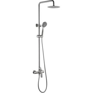Set doccia Ural nichel spazzolato con barra regolabile e pioggia Set doccia Ural nichel spazzolato con barra regolabile e pioggia
