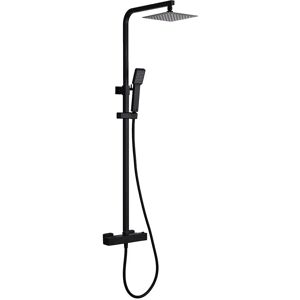 Set doccia nero opaco Imex Vigo - Termostatico, soffione quadrato 20cm Set doccia nero opaco Imex Vigo - Termostatico, soffione quadrato 20cm