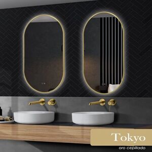 Espejo baño ovalado Ledimex Tokyo - Negro, Antivaho, 3 modos de luz Espejo baño ovalado Ledimex Tokyo - Negro, Antivaho, 3 modos de luz