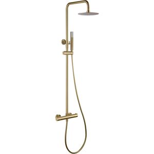 Ensemble de douche thermostatique Génova or roseur brossé - Imex - Publicité Ensemble de douche thermostatique Génova or roseur brossé - Imex - Publicité