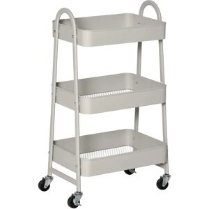 Homcom Carrito de Almacenamiento Gris de 3 Niveles - Cocina Baño Oficina Homcom Carrito de Almacenamiento Gris de 3 Niveles - Cocina Baño Oficina
