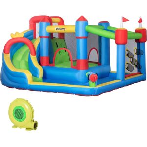 Outsunny Opblaasbaar Kasteel voor Kinderen - Meerdere Speelzones, Snelle Opblaasbeurt Outsunny Opblaasbaar Kasteel voor Kinderen - Meerdere Speelzones, Snelle Opblaasbeurt