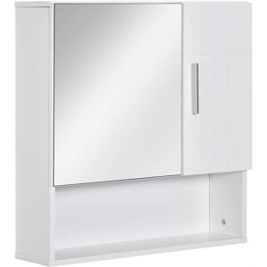 Armario de baño colgante con espejo kleankin - Blanco Armario de baño colgante con espejo kleankin - Blanco