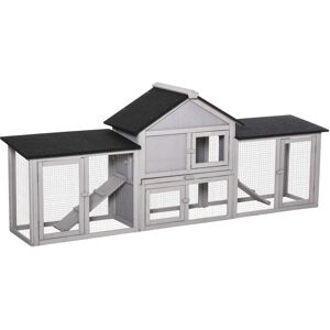 PawHut Konijnenhok - Grote Houten Kooi voor 2-4 Konijnen - Weerbestendig, Gemakkelijk Schoon te Maken PawHut Konijnenhok - Grote Houten Kooi voor 2-4 Konijnen - Weerbestendig, Gemakkelijk Schoon te Maken
