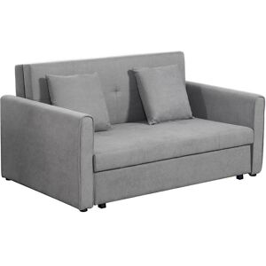 Homcom Sofá-Cama 2 Lugares em Madeira de Eucalipto - Cinza Homcom Sofá-Cama 2 Lugares em Madeira de Eucalipto - Cinza