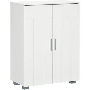 Armario de baño blanco Kleankin con estantes ajustables - Almacenamiento Armario de baño blanco Kleankin con estantes ajustables - Almacenamiento