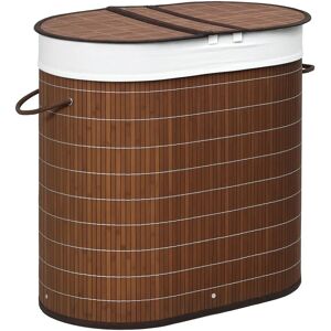 Cesta de Lavandería HOMCOM Bambú - 100L, 2 Compartimentos Cesta de Lavandería HOMCOM Bambú - 100L, 2 Compartimentos