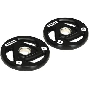SPORTNOW Discos de Pesas de Hierro Fundido 10kg - Recubiertos de Goma - 3 Asas SPORTNOW Discos de Pesas de Hierro Fundido 10kg - Recubiertos de Goma - 3 Asas