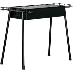 Parrilla de carbón portátil Outsunny con 2 parrillas de acero inoxidable - Jardín camping Parrilla de carbón portátil Outsunny con 2 parrillas de acero inoxidable - Jardín camping