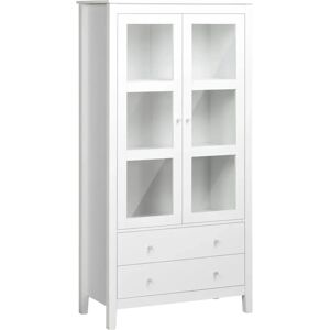Vitrine Blanche HOMCOM avec Portes en Verre - 3 Étagères & 2 Tiroirs - 80x40x160cm - Publicité Vitrine Blanche HOMCOM avec Portes en Verre - 3 Étagères & 2 Tiroirs - 80x40x160cm - Publicité